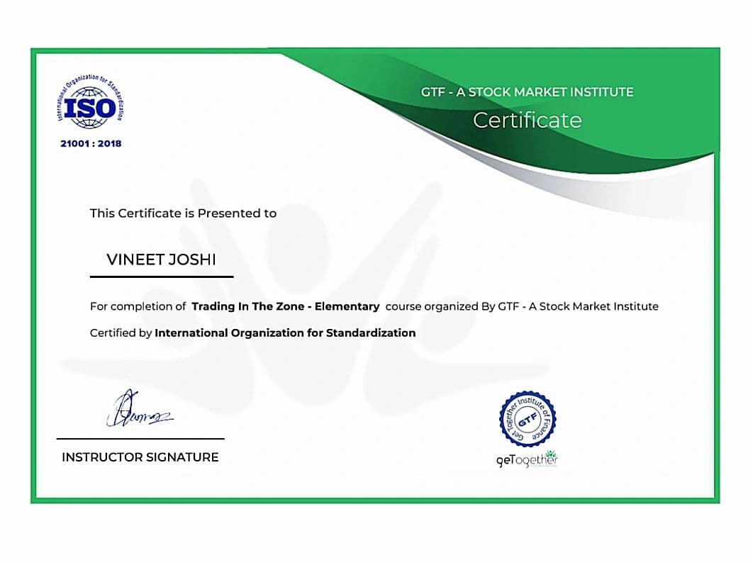 Certification GTF - a stock market institute Trading in the Zone - Elementary