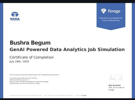 Certification Forage TATA genAI 