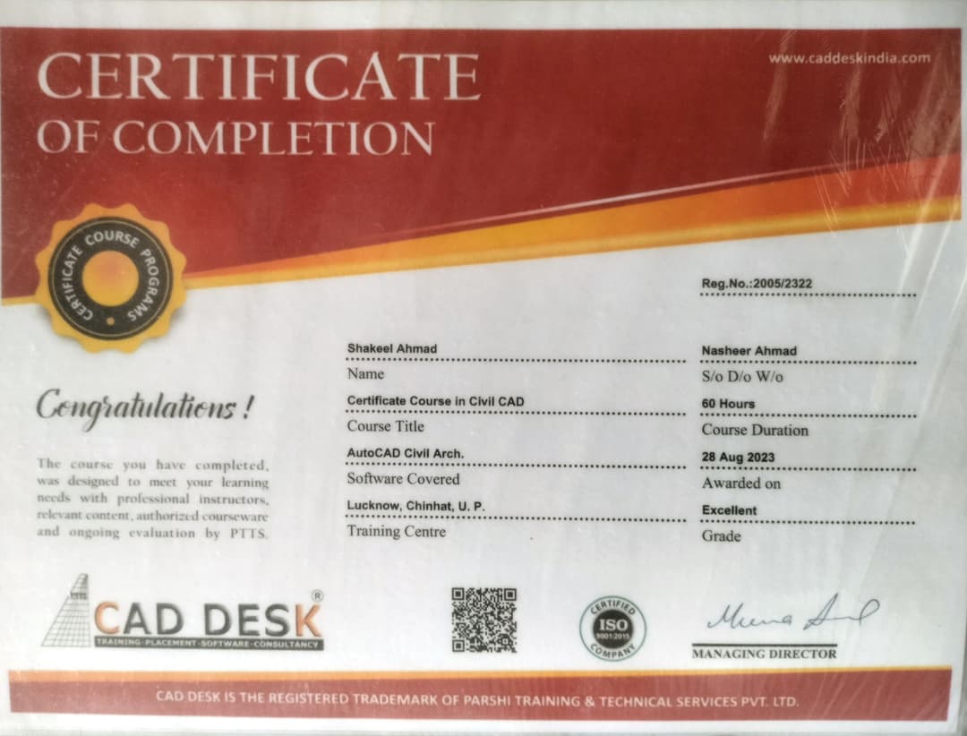 Certification CAD DESK  Autocad 2d 