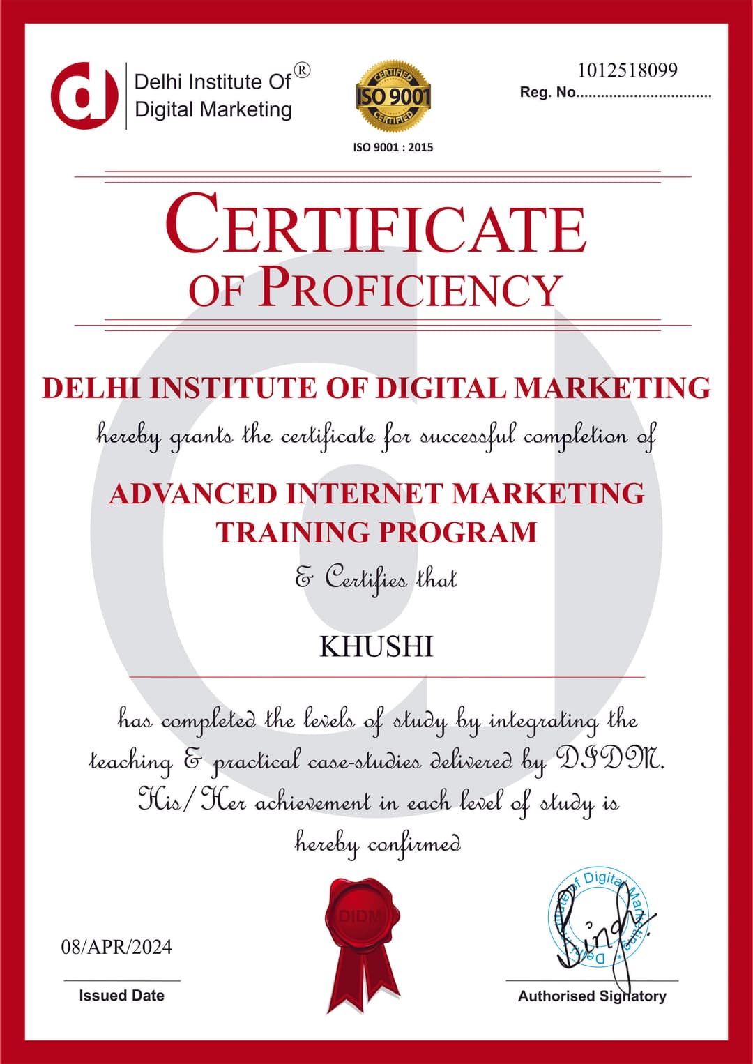 Certification Delhi Institute Of Digital Marketing Digital Marketing