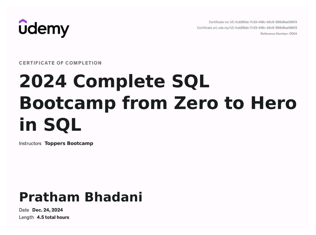 Certification Udemy Querying data with transact sql