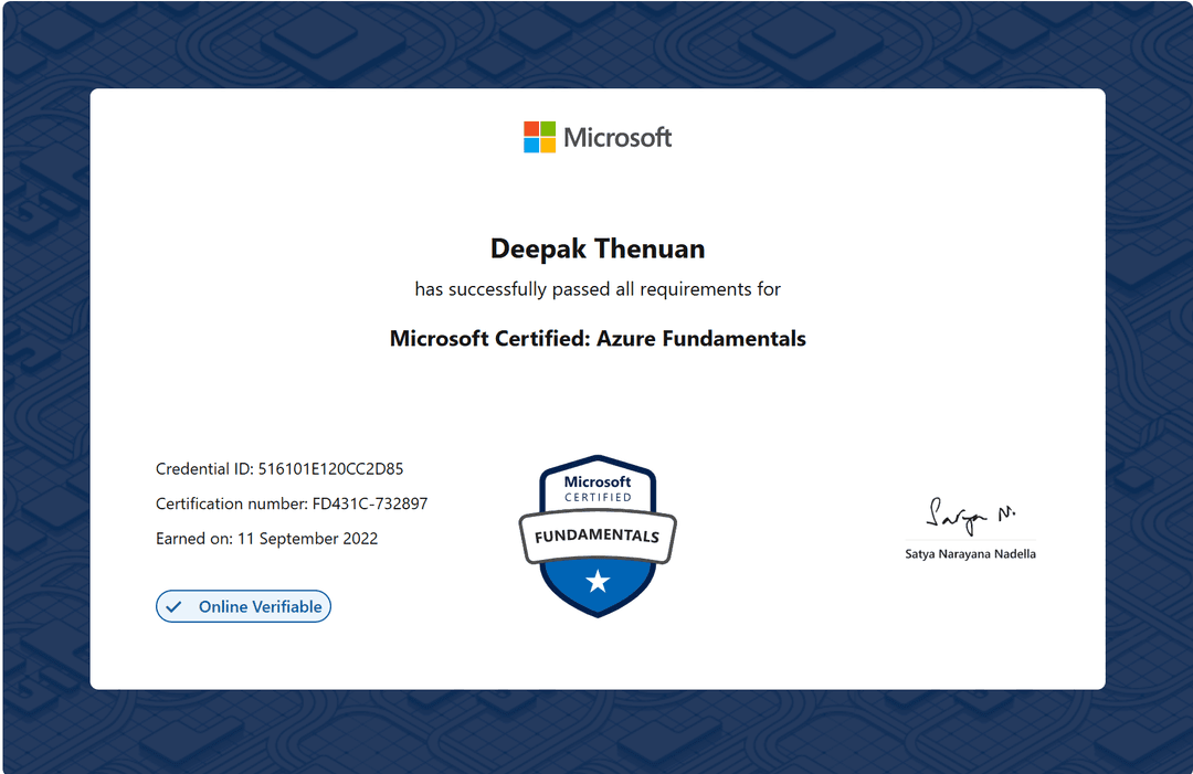 Certification Microsoft Azure fundamentals