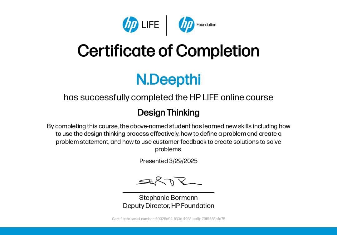 Certification Hp Design Thinking for Innovation