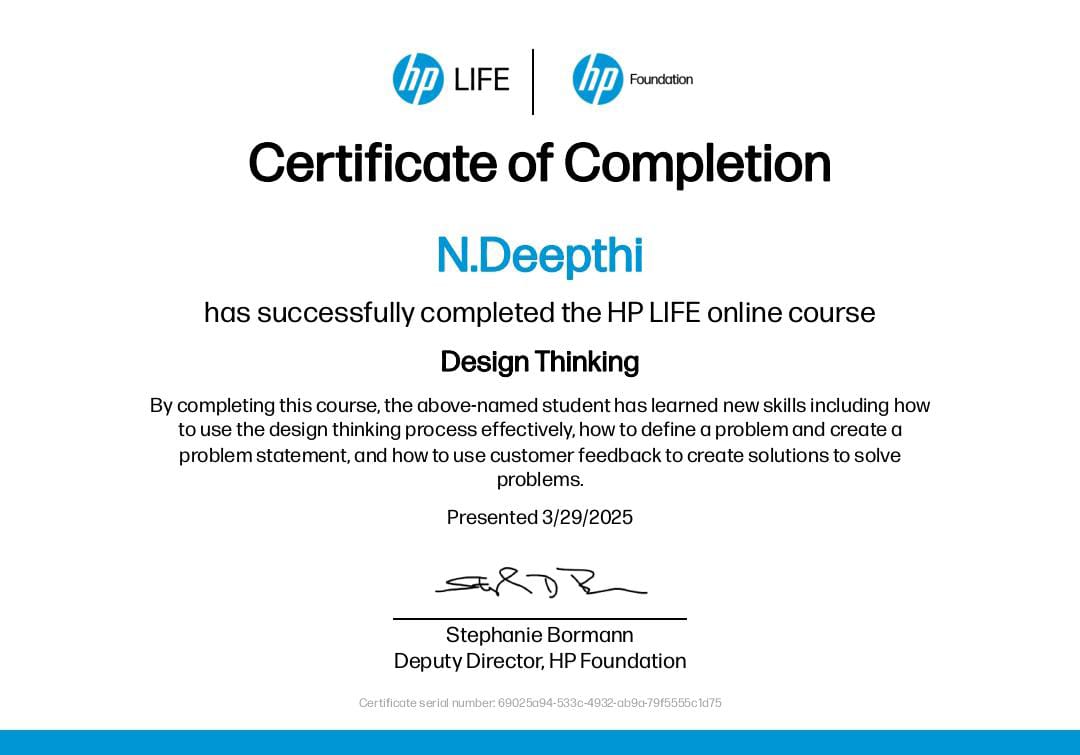 Certification Hp Design Thinking for Innovation