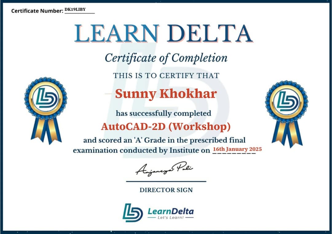 Certification LEARN DELTA Autocad 2d